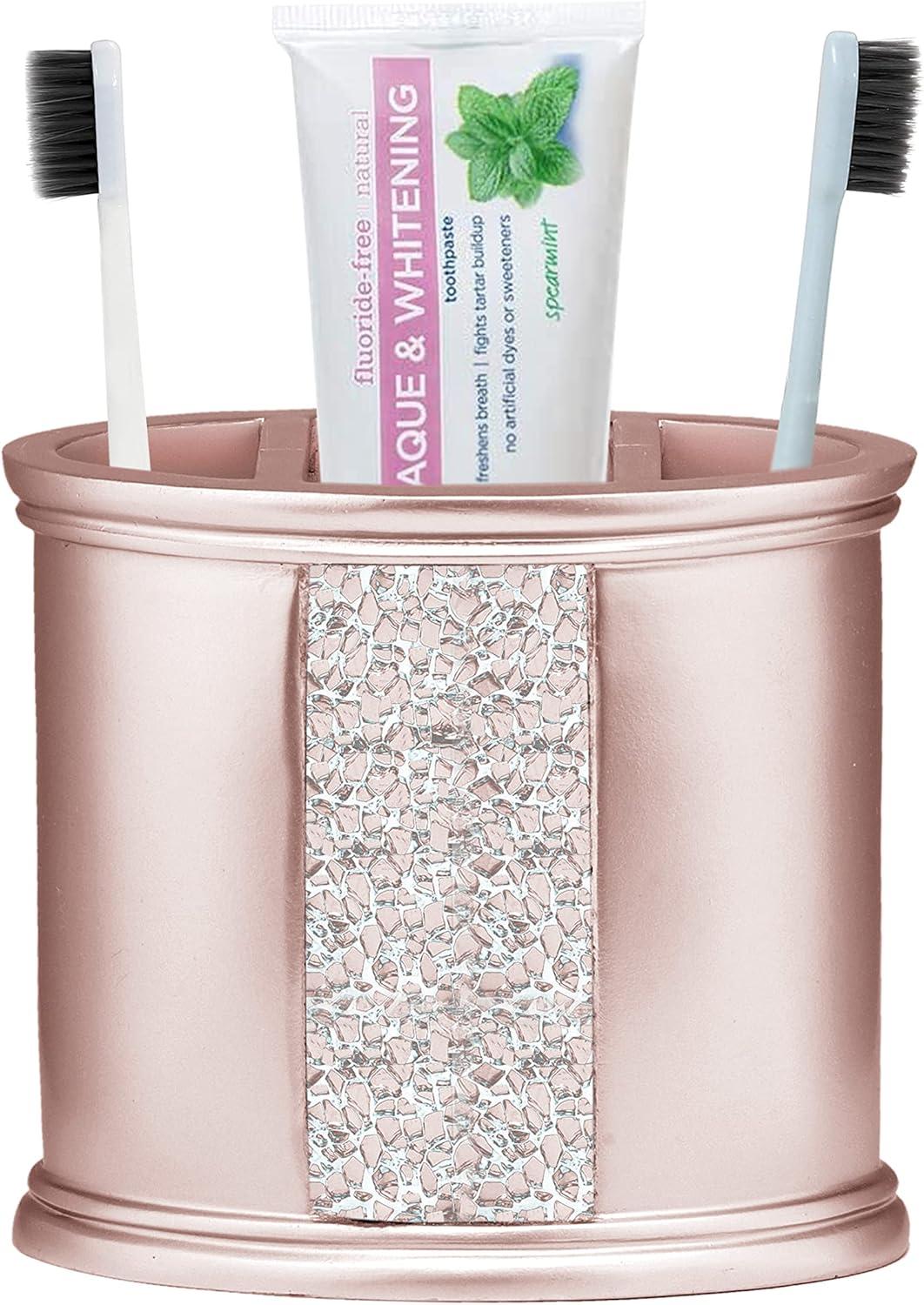 Bath Blush Sinatra Bath Decor Accessories, Premium, Durable, Acrylic Resin, Eco-Friendly Toothbrush Holder (4"H x 5"W x 1"D)