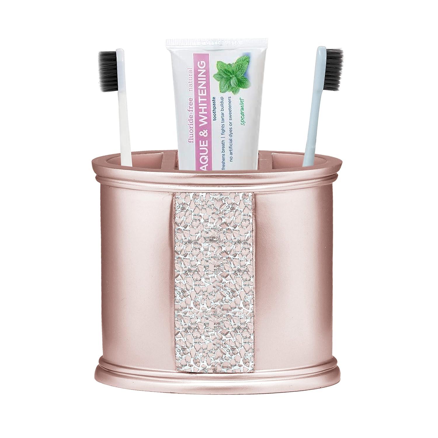 Bath Blush Sinatra Bath Decor Accessories, Premium, Durable, Acrylic Resin, Eco-Friendly Toothbrush Holder (4"H x 5"W x 1"D)