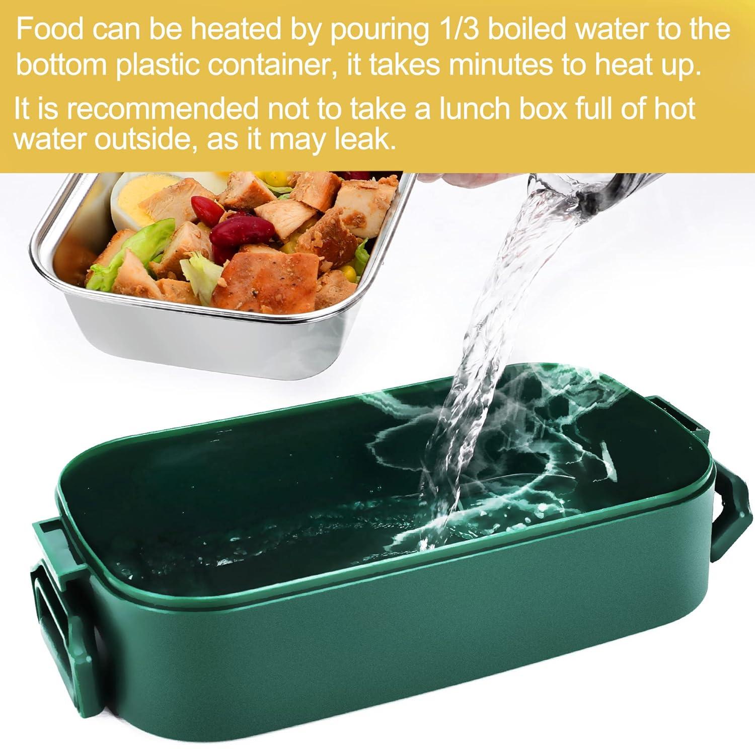 Stainless Steel Bento Box for Adults&Kids,Japanese Leakproof Lunch Box Divided Food Meal Storage Containers Set Stackable 2 Layer for Children School Picnic Green