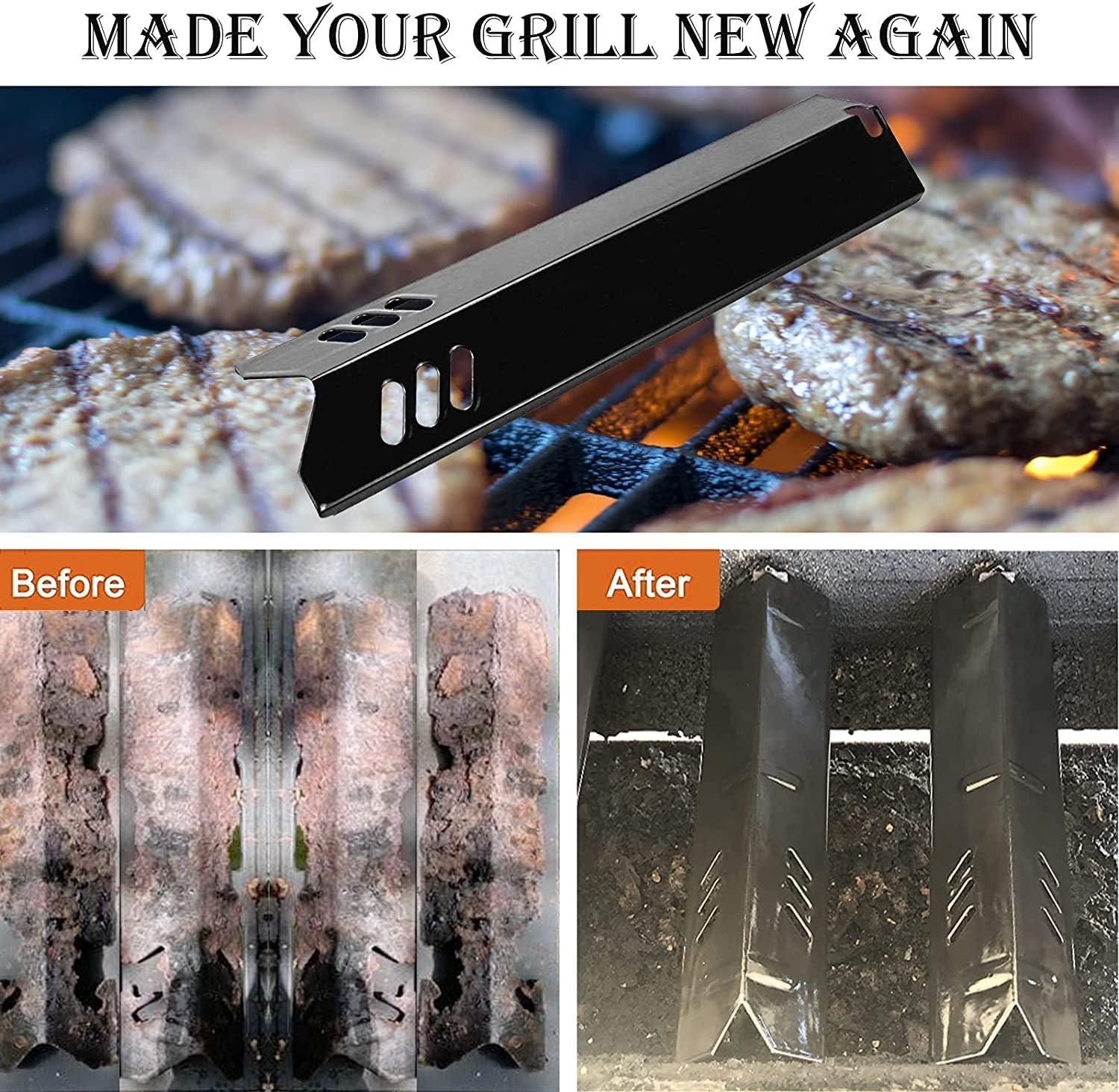 Unicook 15 Inch Grill Heat Plates for Dyna-Glo, Grill Burner Covers, Grill Parts Porcelain Heat Shields for Backyard, 4 Pack