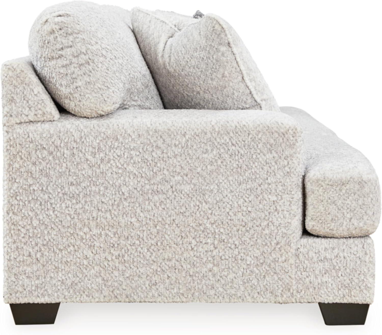 Cream and Gray Polyester Contemporary Stationary Sofa