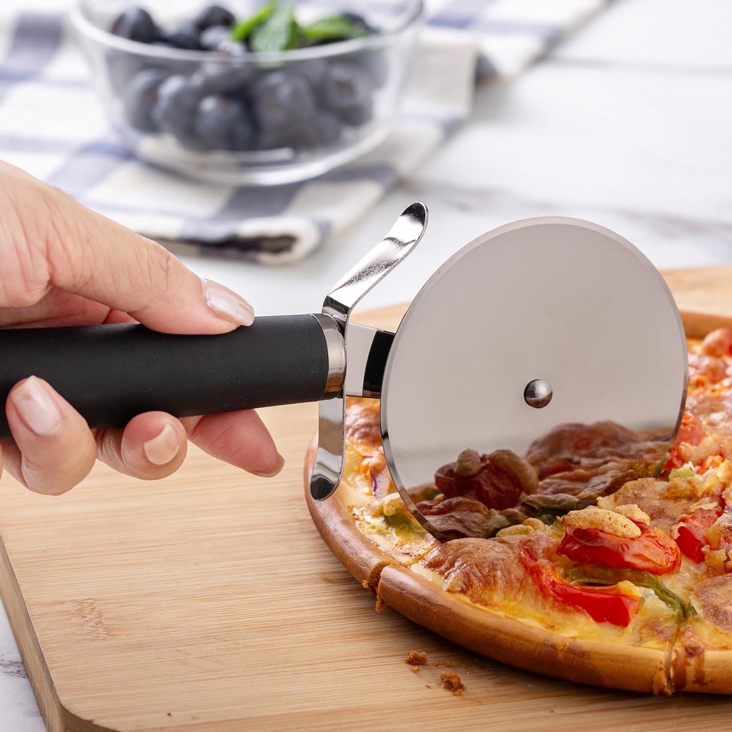 Country Kitchen Juego de Utensilios de Cocina de Acero Inoxidable de 6 Piezas, Negro