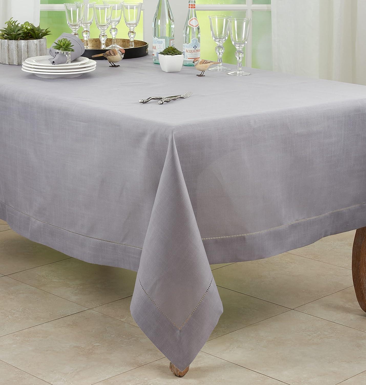 Saro Rochester Collection Solid Color Square Tablecloth