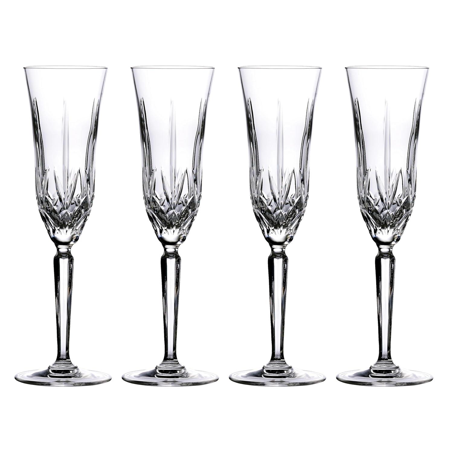 Maxwell Clear Crystal Cut Champagne Flute Set of Four