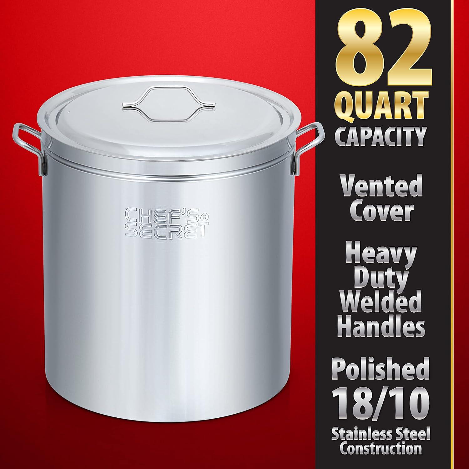 82 qt. Chefs Secret Stainless Steel Stockpot with Basket