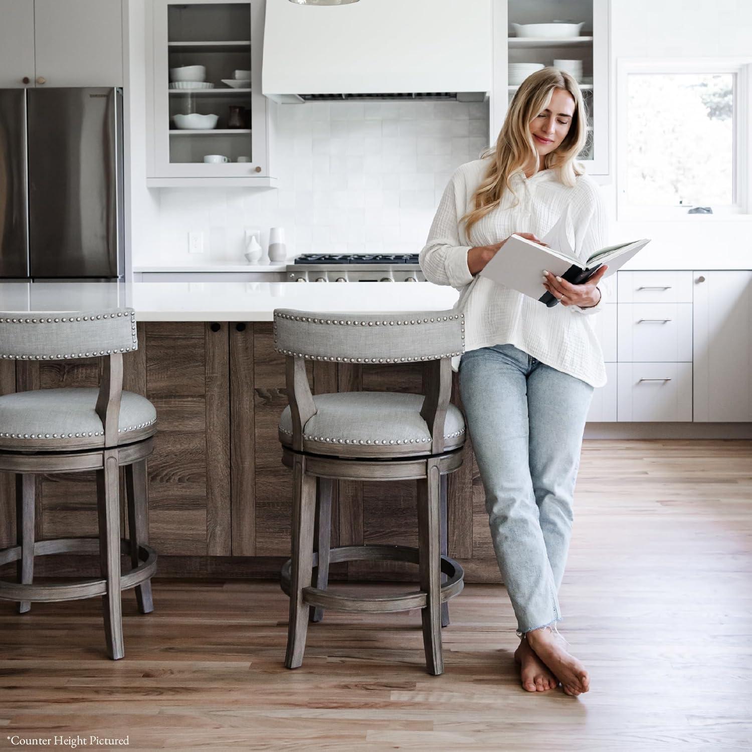 Maven Lane Maven Lane Alexander Stool with Fabric Upholstery