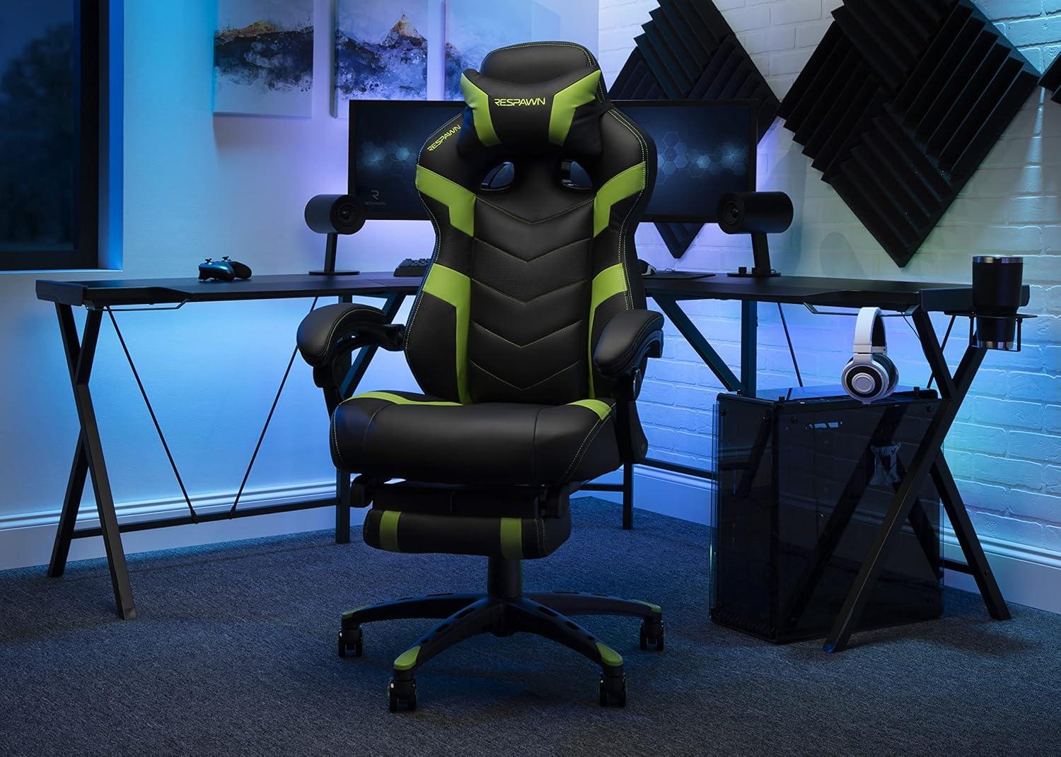 Respawn RESPAWN 110 Pro Gaming Chair - Gaming Chair with Footrest, Reclining Gaming Chair, Video Gaming Computer Desk Chair, Adjustable Desk Chair, Gaming Chairs For Adults With Headrest Pillow