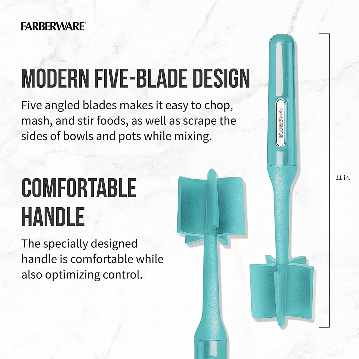 Farberware Pro Meat Masher, 10-Inch, Aqua Sky