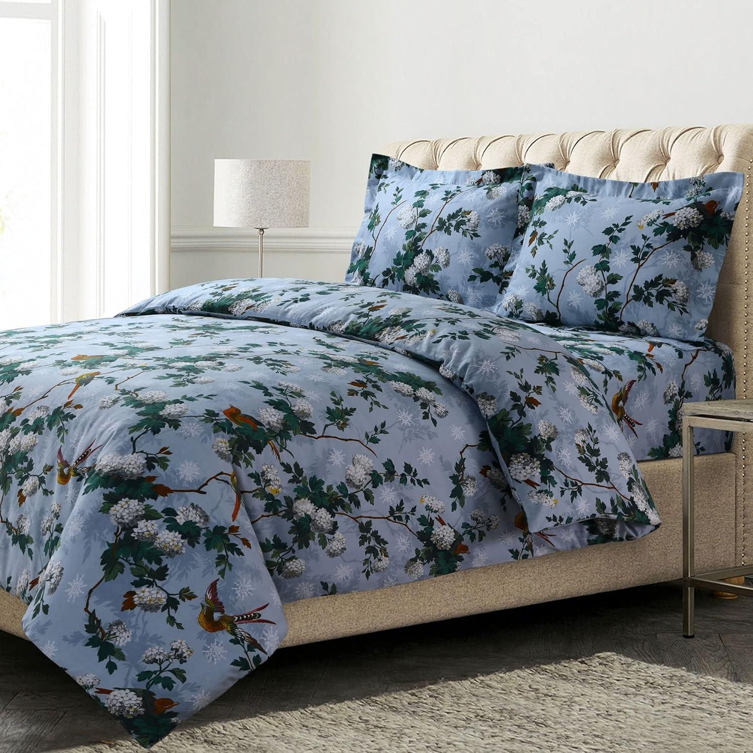 Sofi Paisley Printed Flannel Oversized Duvet Cover Set - Azores Home