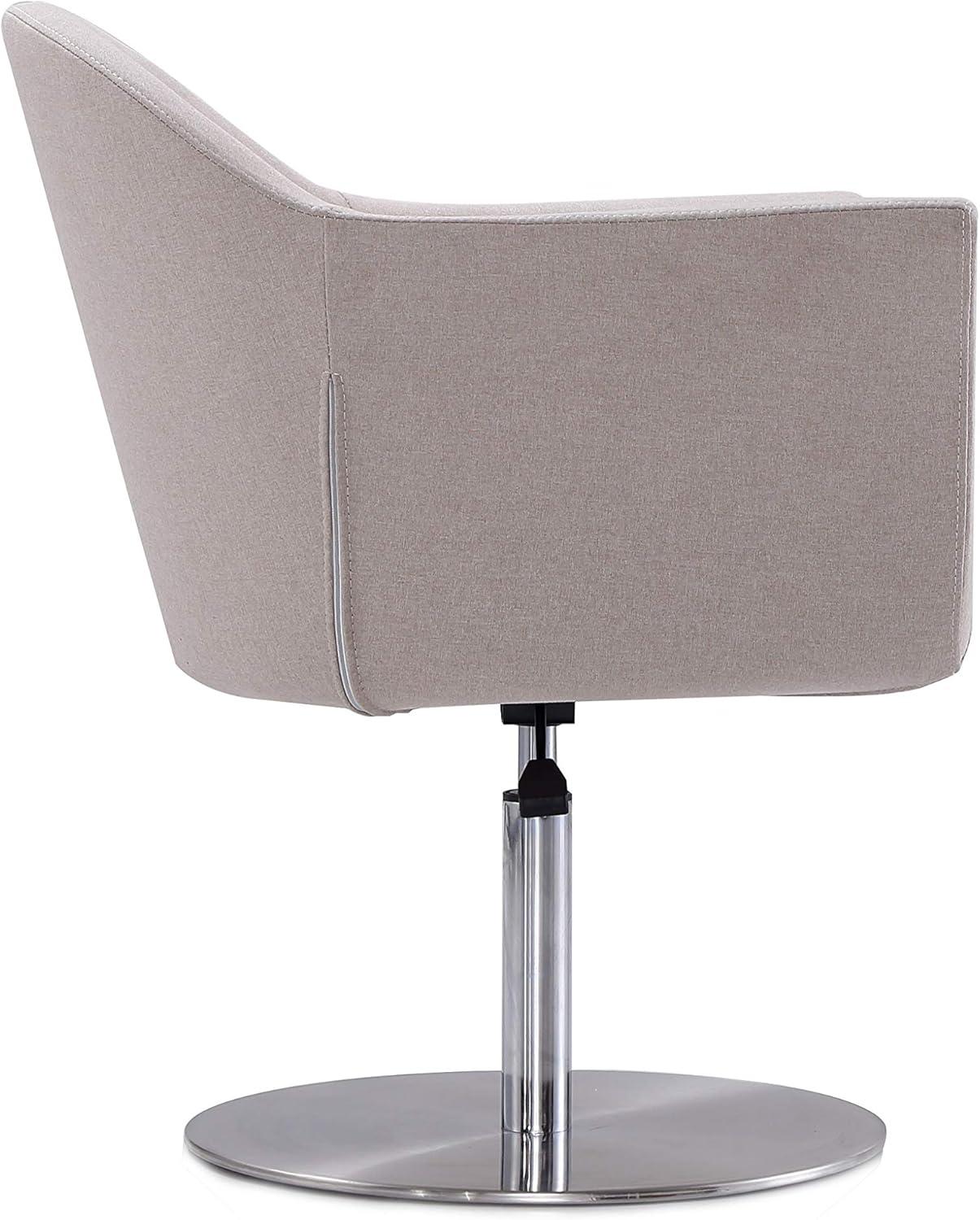 Voyager Barley and Brushed Metal Woven Swivel Adjustable Accent Chair