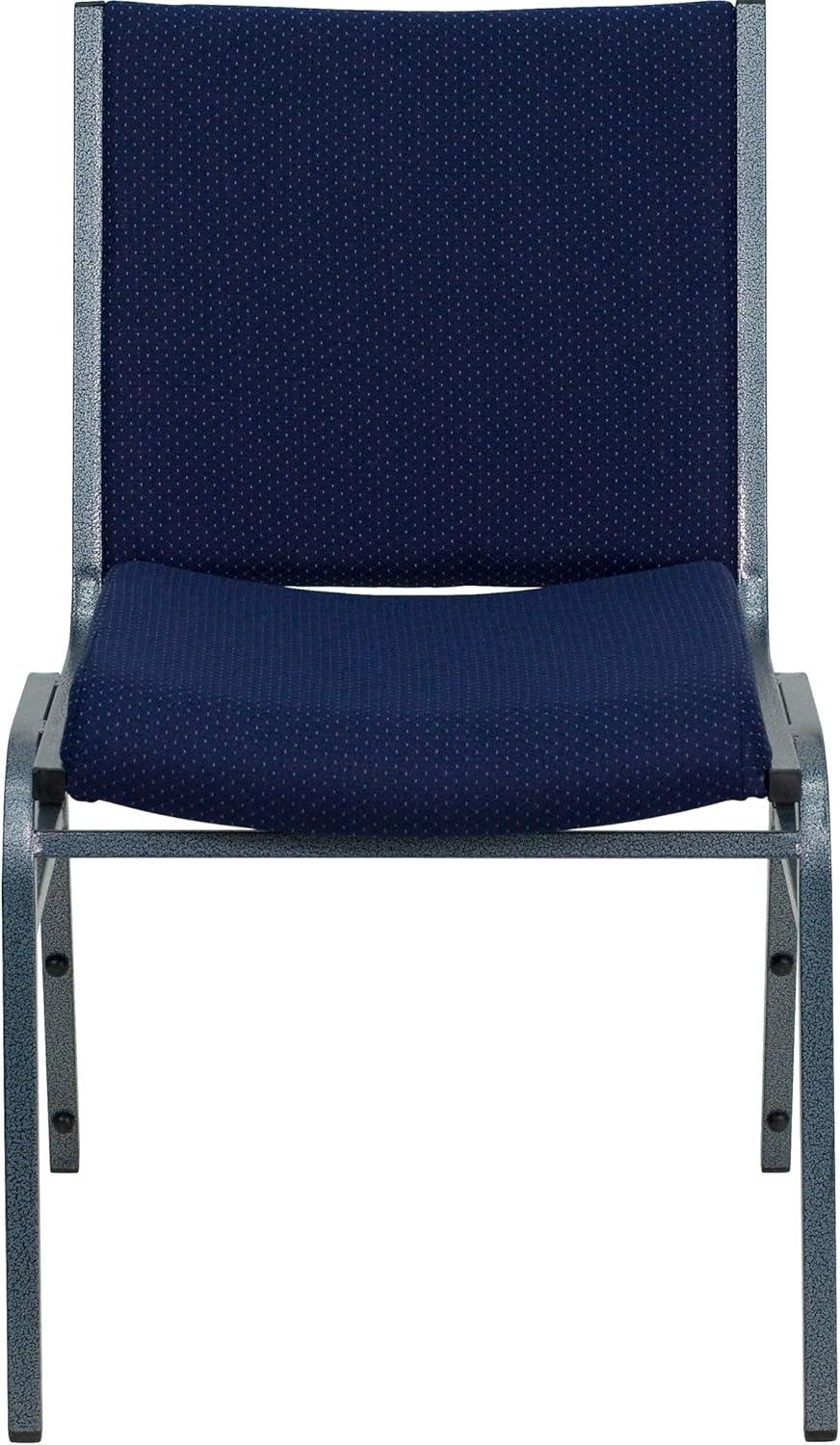 Flash Furniture HERCULES Series Heavy Duty Navy Blue Dot Fabric Stack Chair
