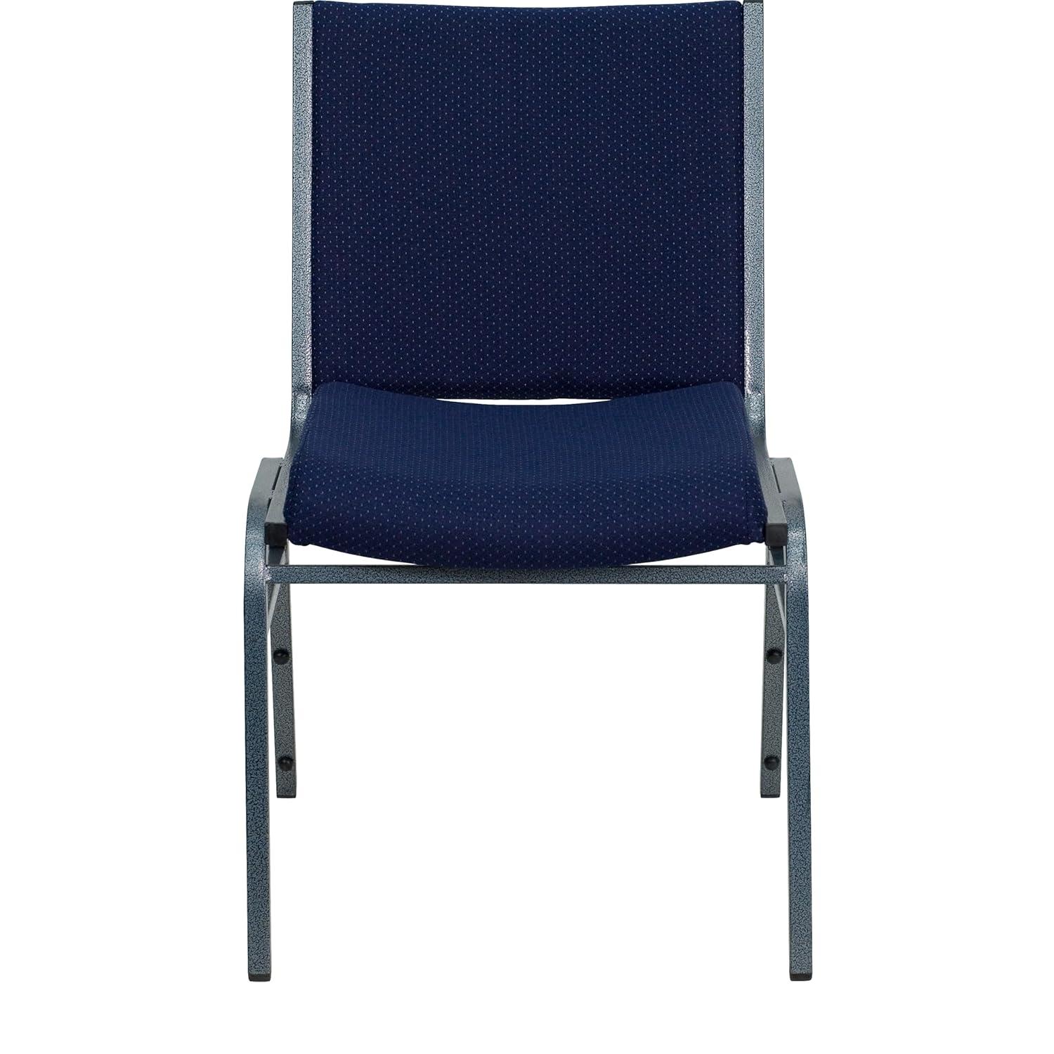 Flash Furniture HERCULES Series Heavy Duty Navy Blue Dot Fabric Stack Chair