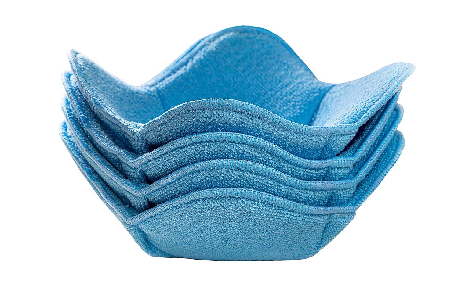 Sheff Microwave Bowl Cozy Holders Set of 4 - Durable and Reliable for Hot and Cold Plates and Dishes - Ideal Household Gift (Blue)