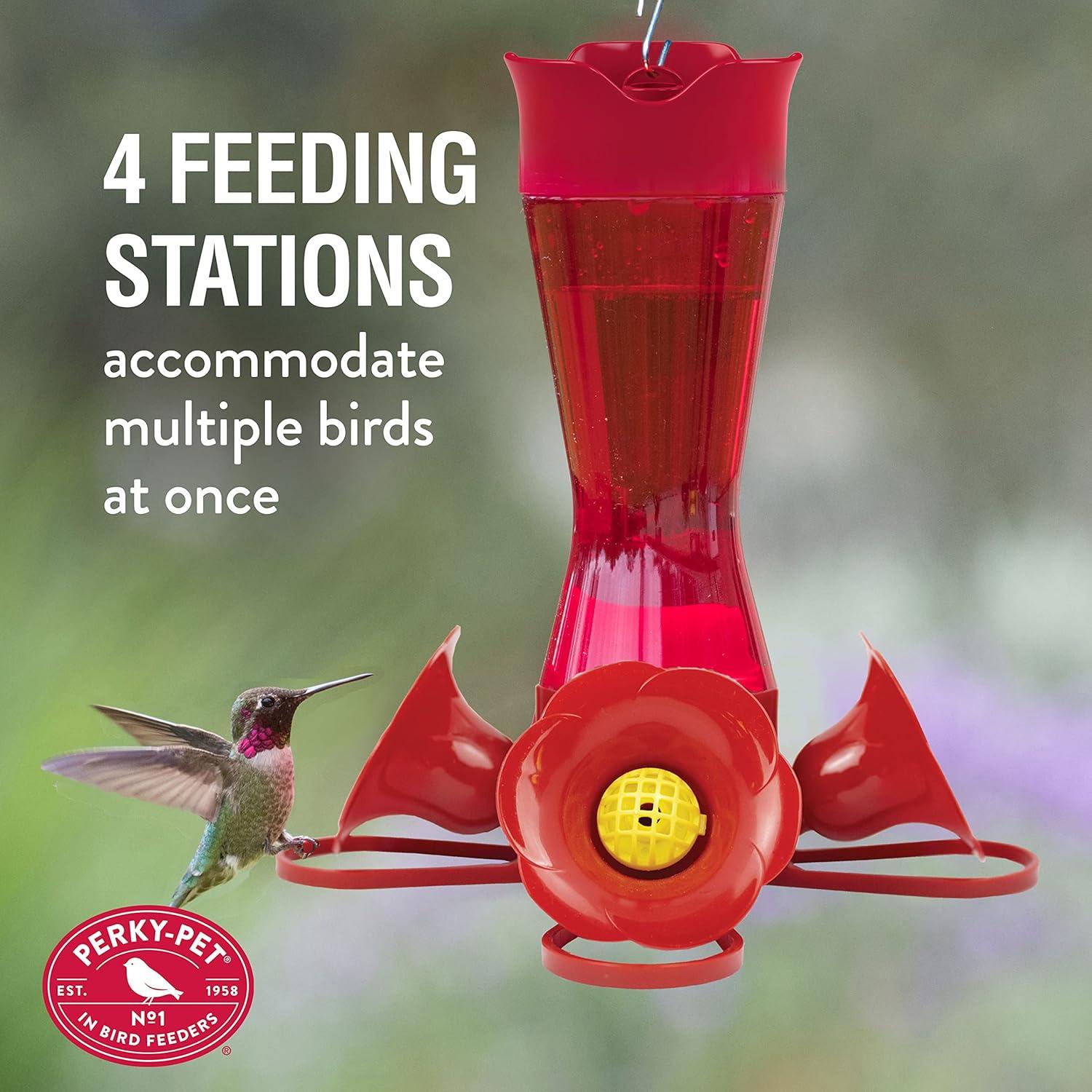 Perky-Pet 403CP Pinch Waist Plastic Hummingbird Feeder, 8-Ounce , Red