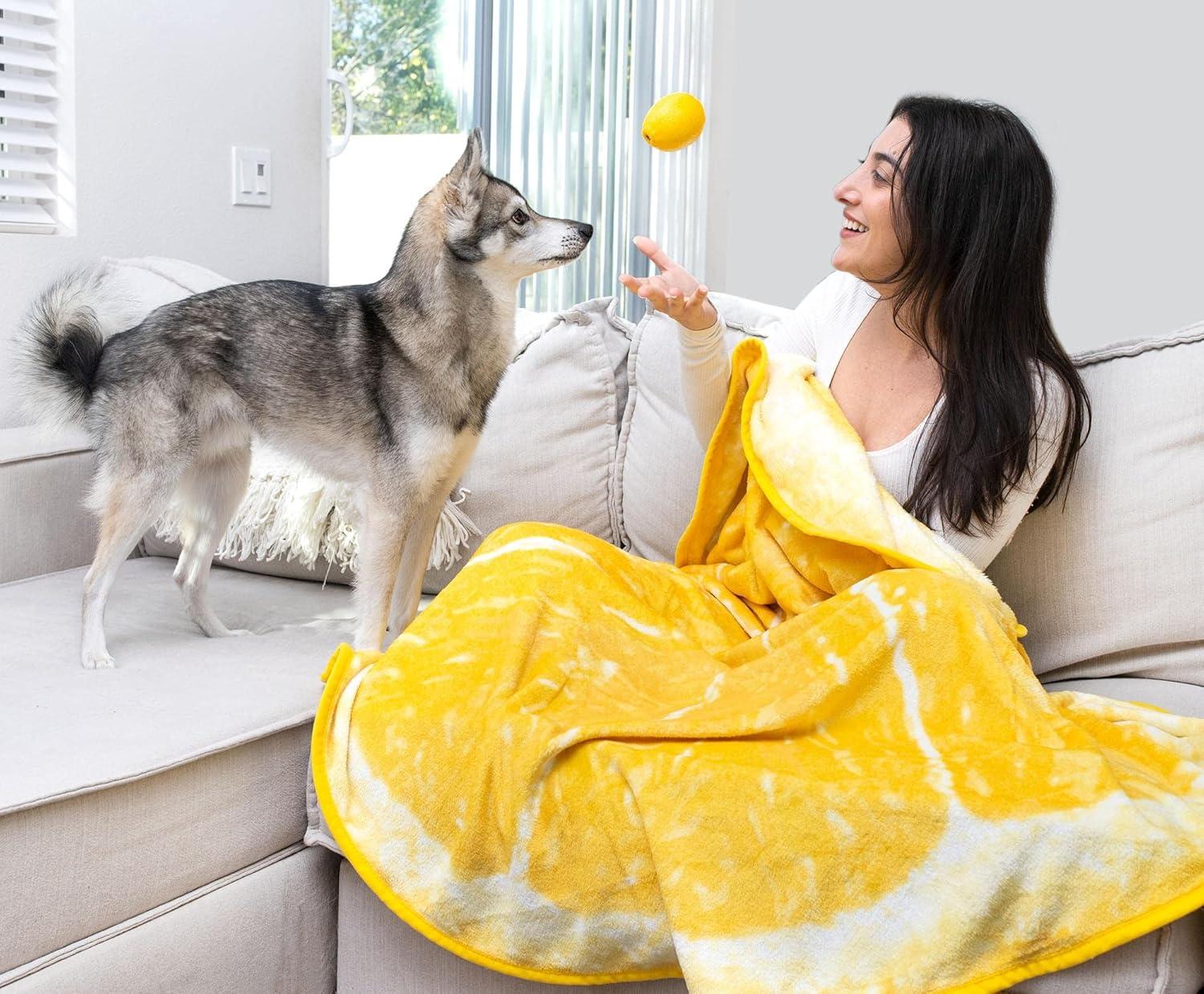 Fruit Slice Round Fleece Throw Blanket