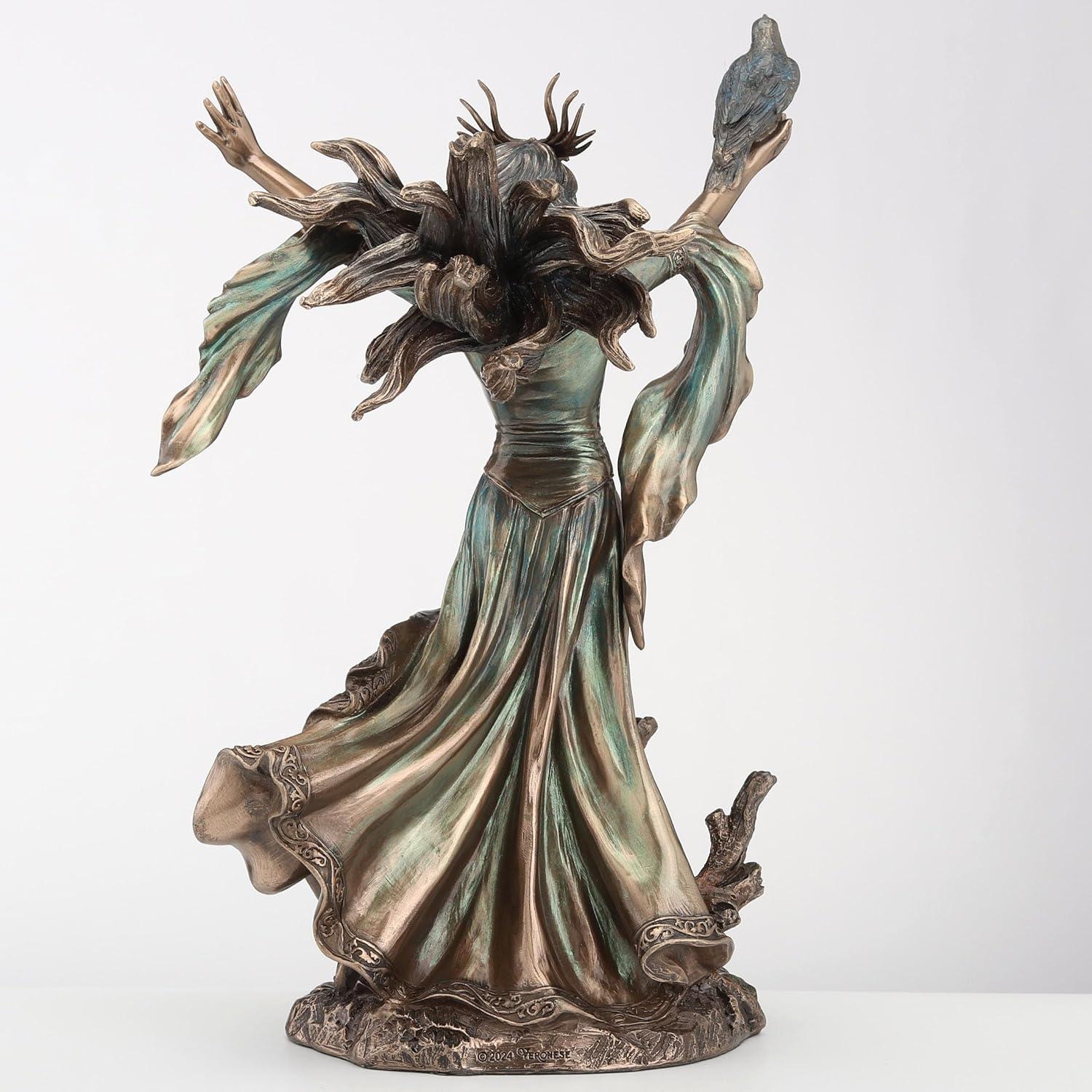 Morgan Le Fay Bronze Finish Fairy Sculpture for Tabletop Decor