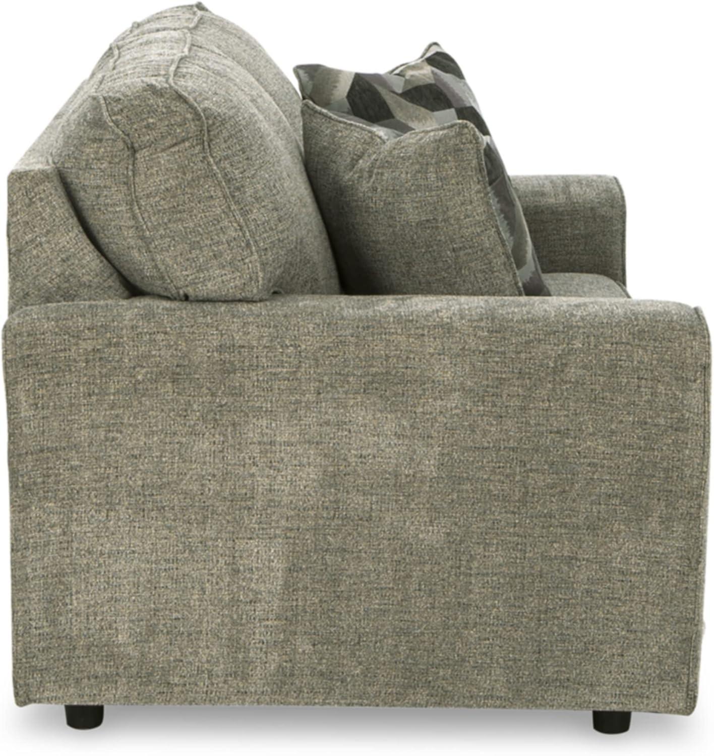 Ashley Furniture Cascilla Contemporary Fabric & Wood Loveseat in Light Gray