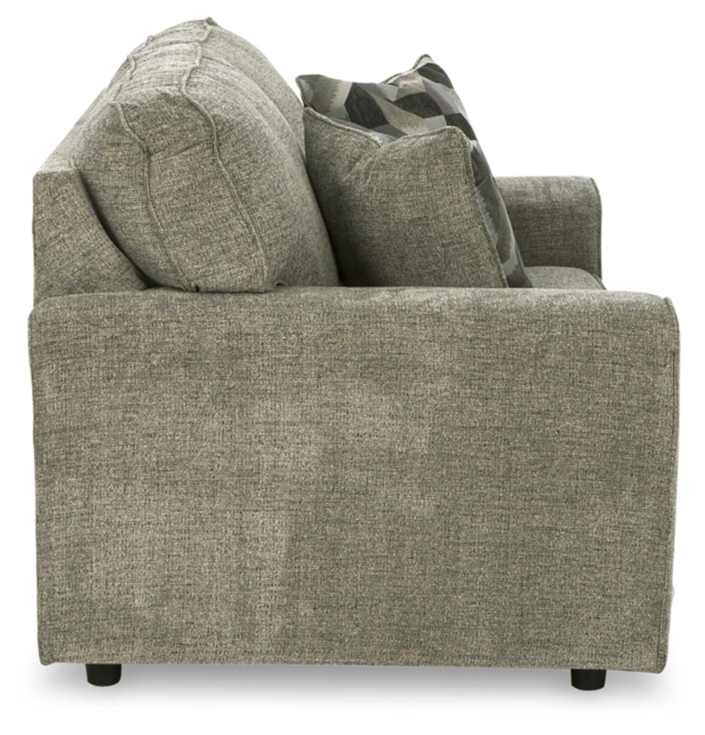 Ashley Furniture Cascilla Contemporary Fabric & Wood Loveseat in Light Gray