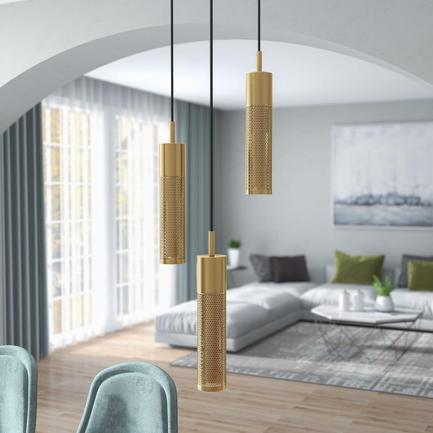 Remington 3 - Light Brass Cluster Pendant