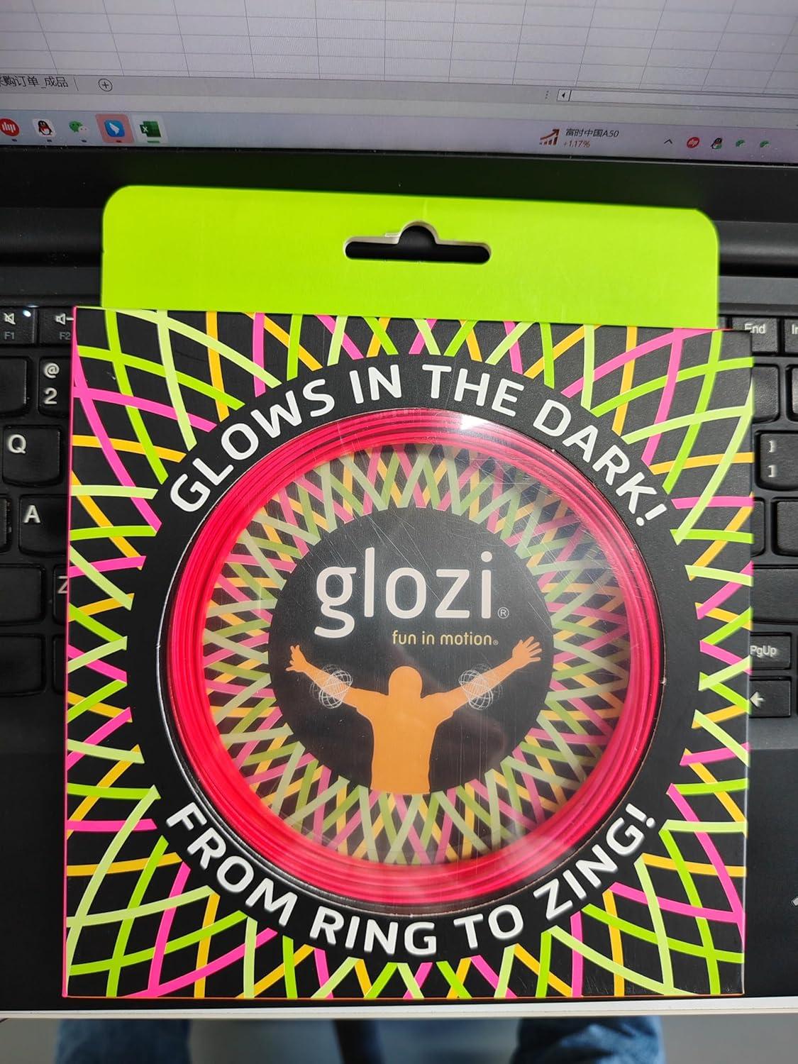 Fun In Motion Toys Glozi - Glow-in-the-Dark Pink Fidget Toy, Ages 8+, Fidget Toy