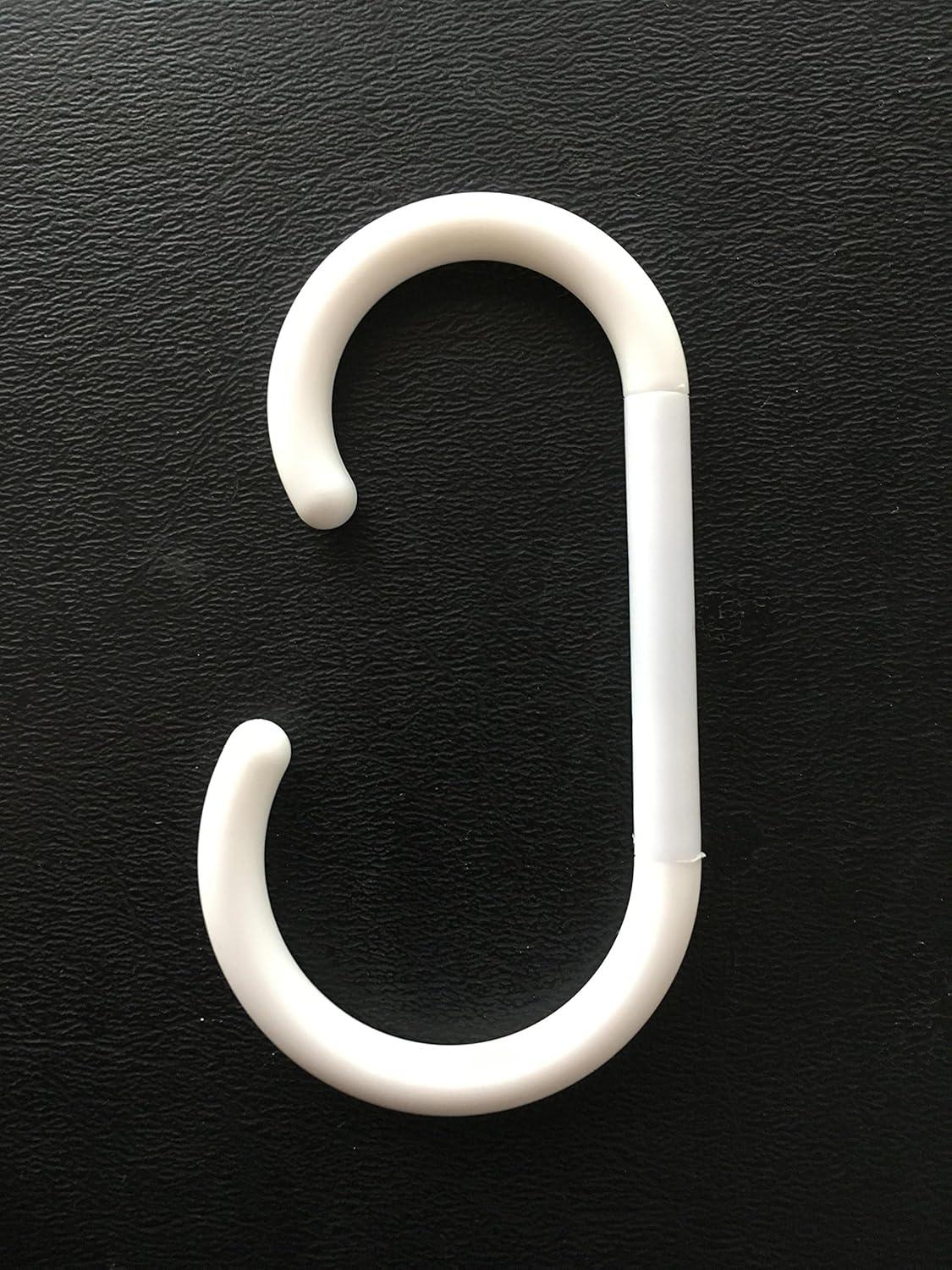 Extra Long White Plastic Shower Curtain Rings