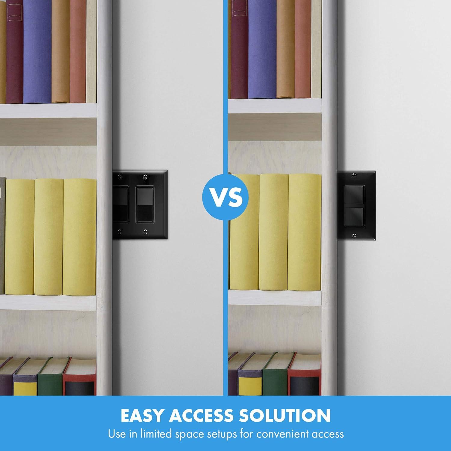 ENERLITES Double Paddle Rocker Decorator Switch, Ground terminal, Clamp-Type Back Insert Wiring, Copper Wires Only, Single Pole, Residential/Commercial Grade, 15A 120-277VAC, 62834-GD, Gold