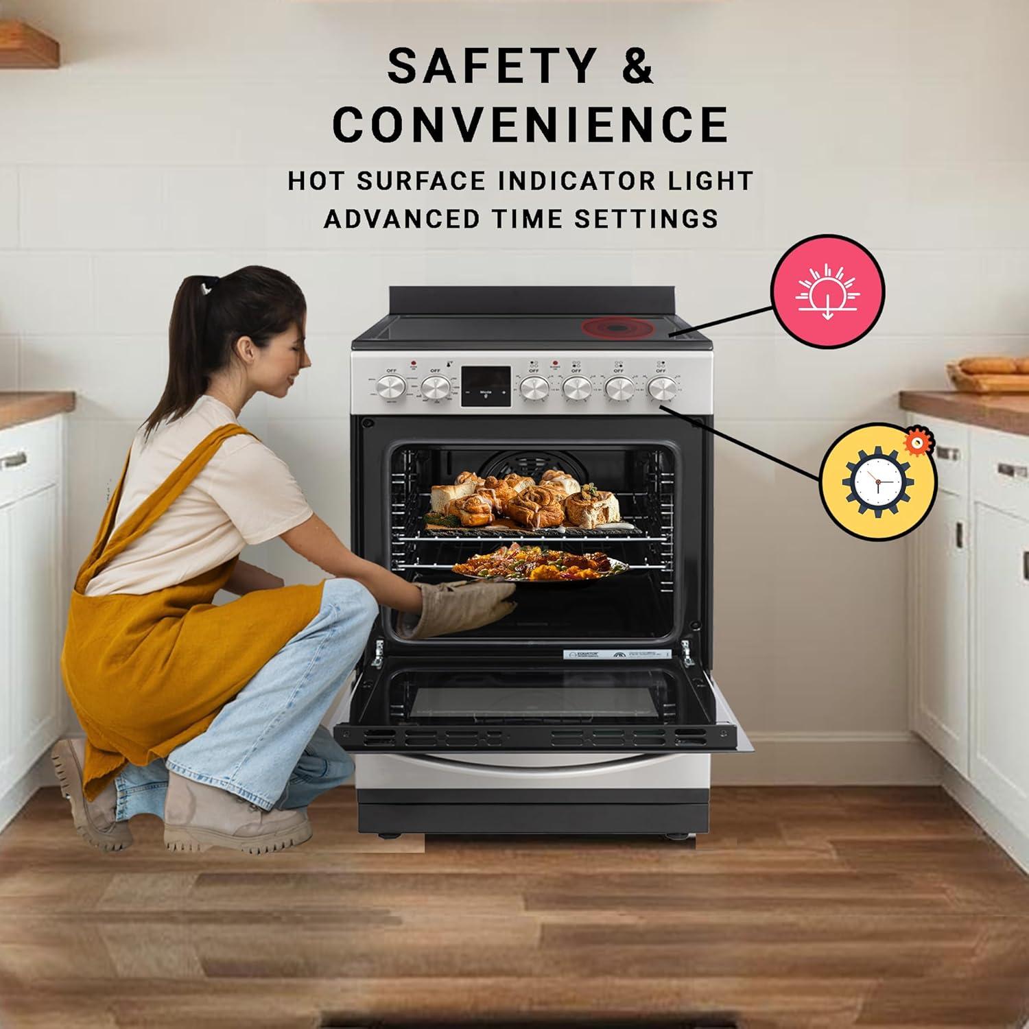 Equator Advanced Appliances Equator 24 Freestanding Electric Cooking Range in Stainless with Convection Oven