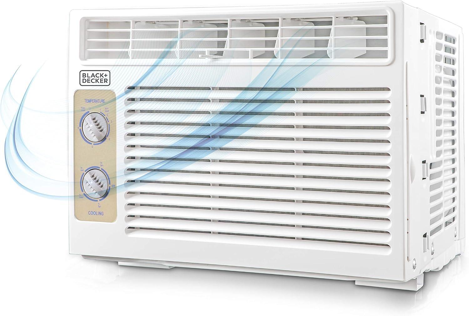 BLACK+DECKER BD05MWT6 Window Air Conditioner 5000 BTU, Cools Up to 150 Square Feet White