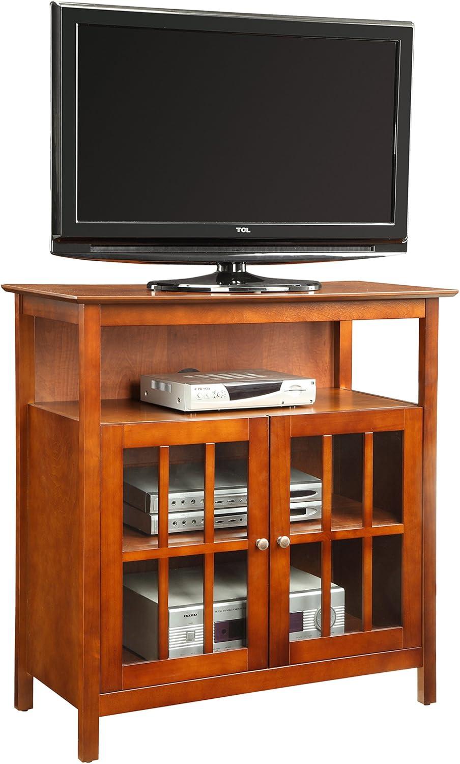 Convenience Concepts Big Sur Highboy TV Stand with Storage Cabinets for TVs up to 40 Inches, Cherry