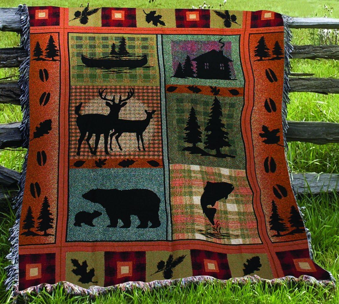 Bear Lodge Cotton Tapestry Throw Blanket 50" x 60"