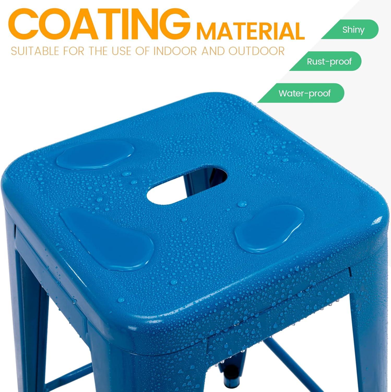 Williston Forge Kohki 24" Counter Stool Metal Bar Stools Counter Height Barstools Backless Indoor/Outdoor Bar Stools Kitchen Counter Stools Chairs(Set of 4)