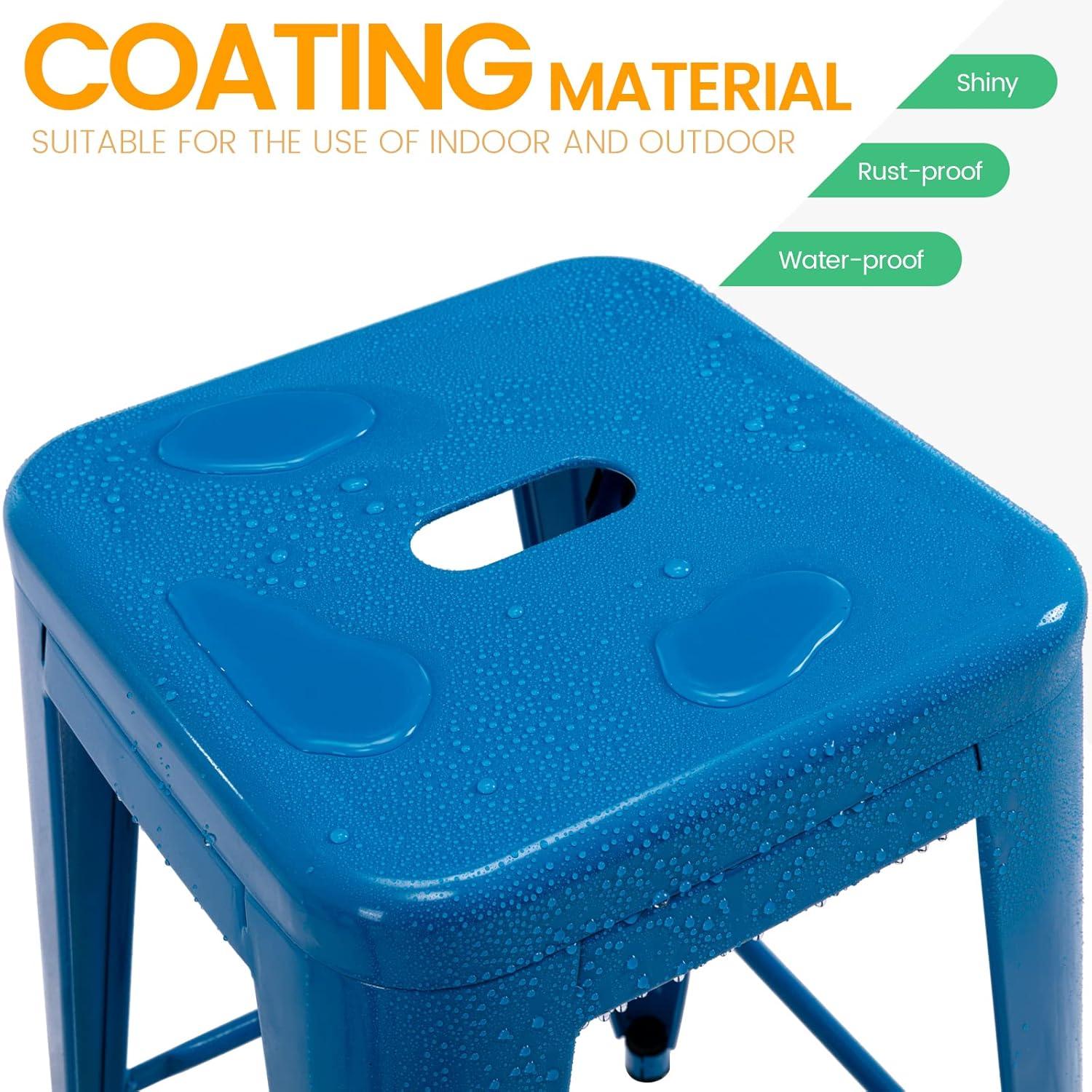 Williston Forge Kohki 24" Counter Stool Metal Bar Stools Counter Height Barstools Backless Indoor/Outdoor Bar Stools Kitchen Counter Stools Chairs(Set of 4)