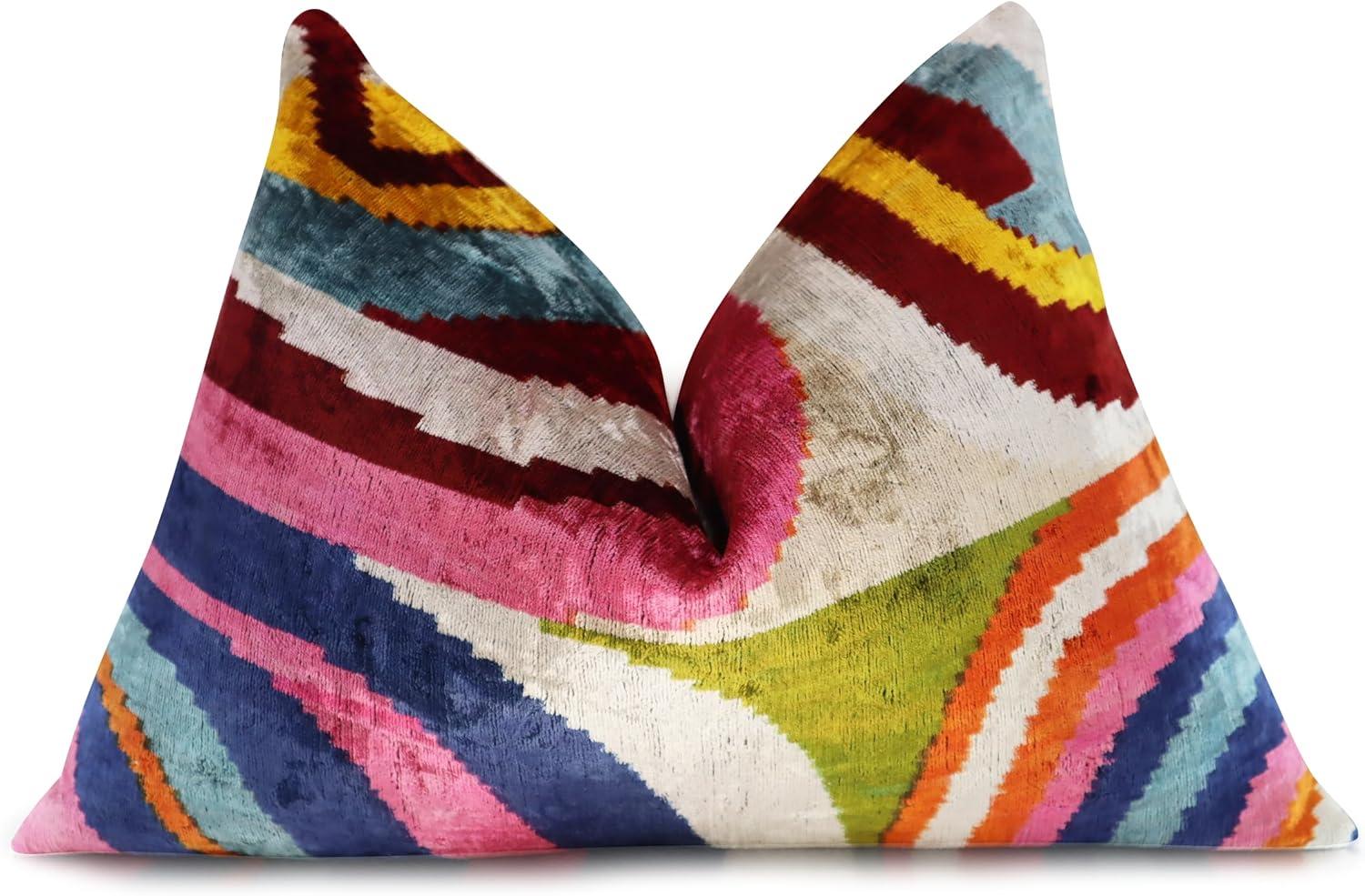 Canvello Geometric Velvet Throw Pillow