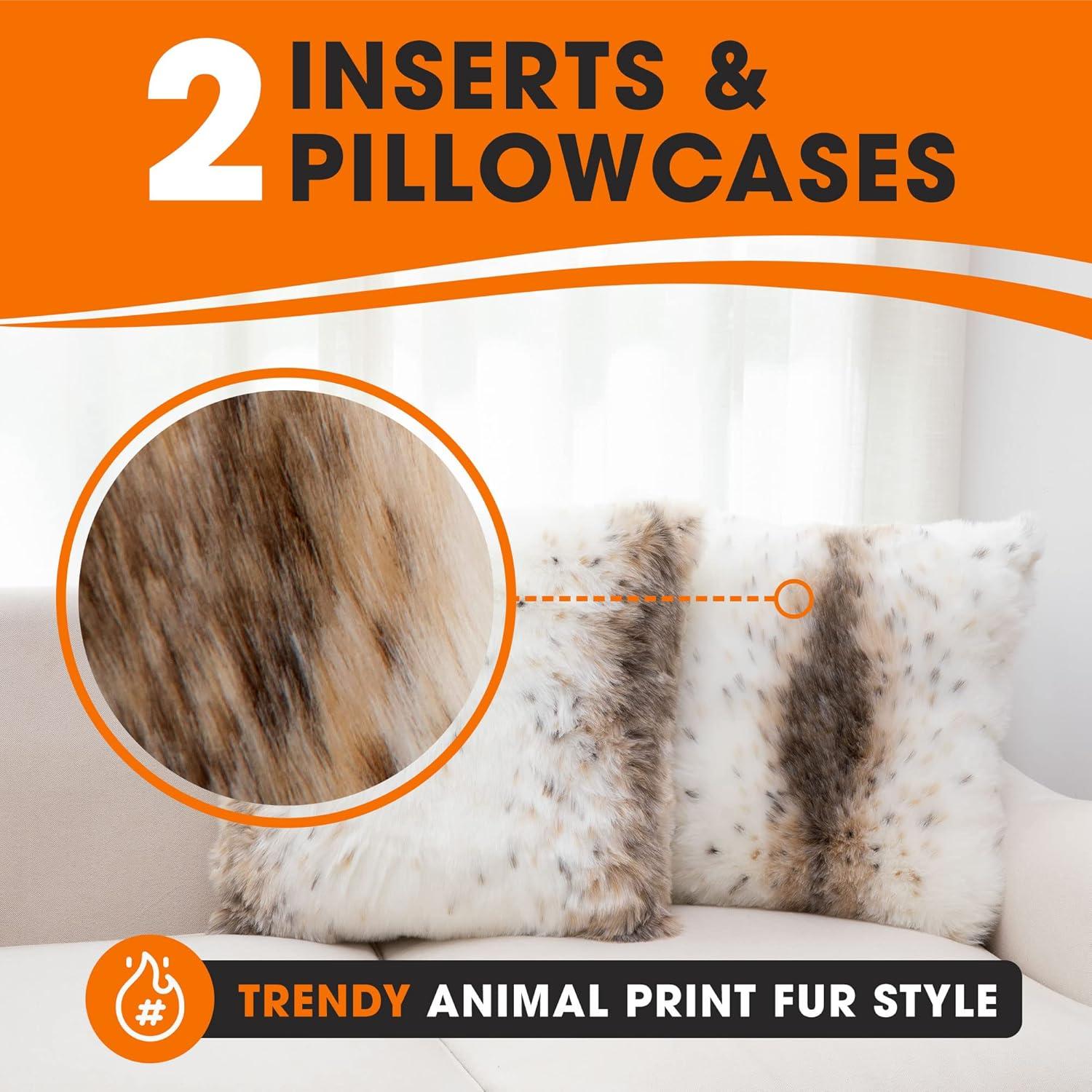 Animal Print Faux Fur Throw Pillow