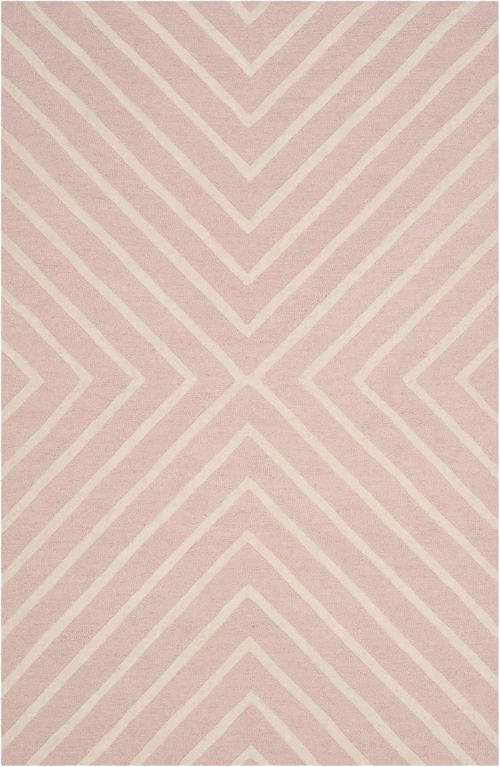 Safavieh Kids Pattern SFK920 Hand Tufted Indoor Accent Rug - Pink/Ivory - 4'x6' - Safavieh