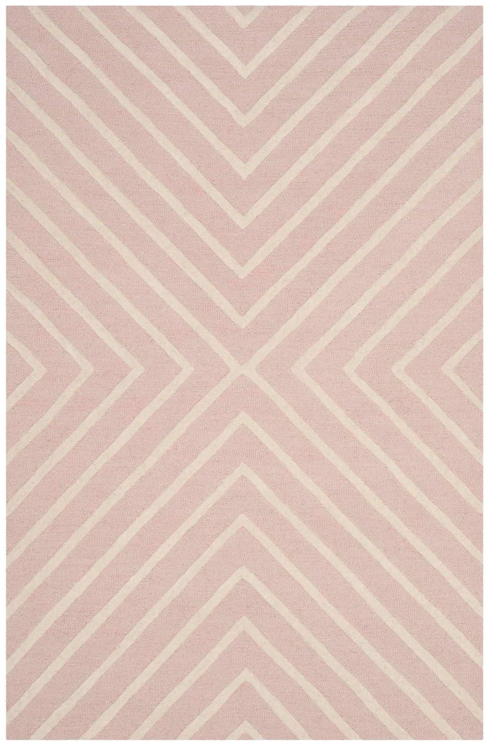 Safavieh Kids Pattern SFK920 Hand Tufted Indoor Accent Rug - Pink/Ivory - 4'x6' - Safavieh