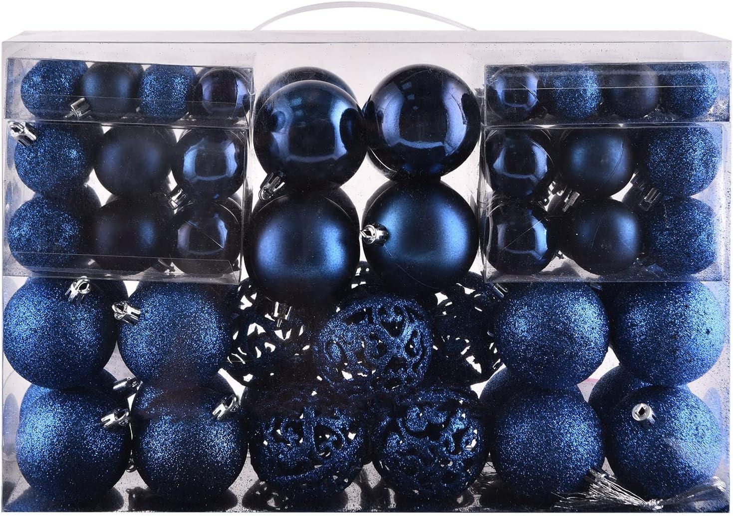 100-Piece Dark Blue Shatterproof Halloween Ornament Set