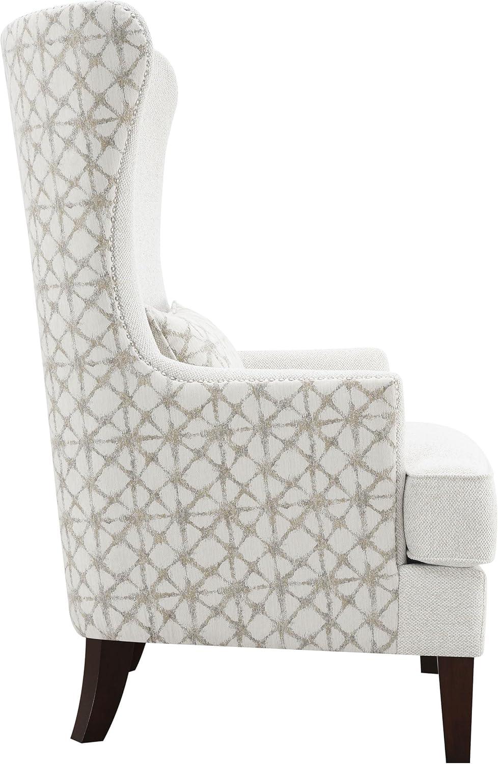 Coaster Pippin Upholstered Fabric Accent Chair with Wingback in Latte