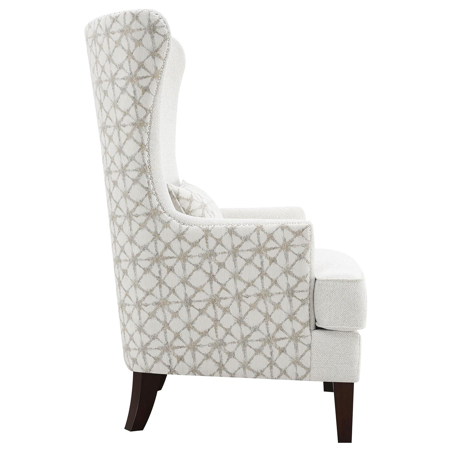 Coaster Pippin Upholstered Fabric Accent Chair with Wingback in Latte