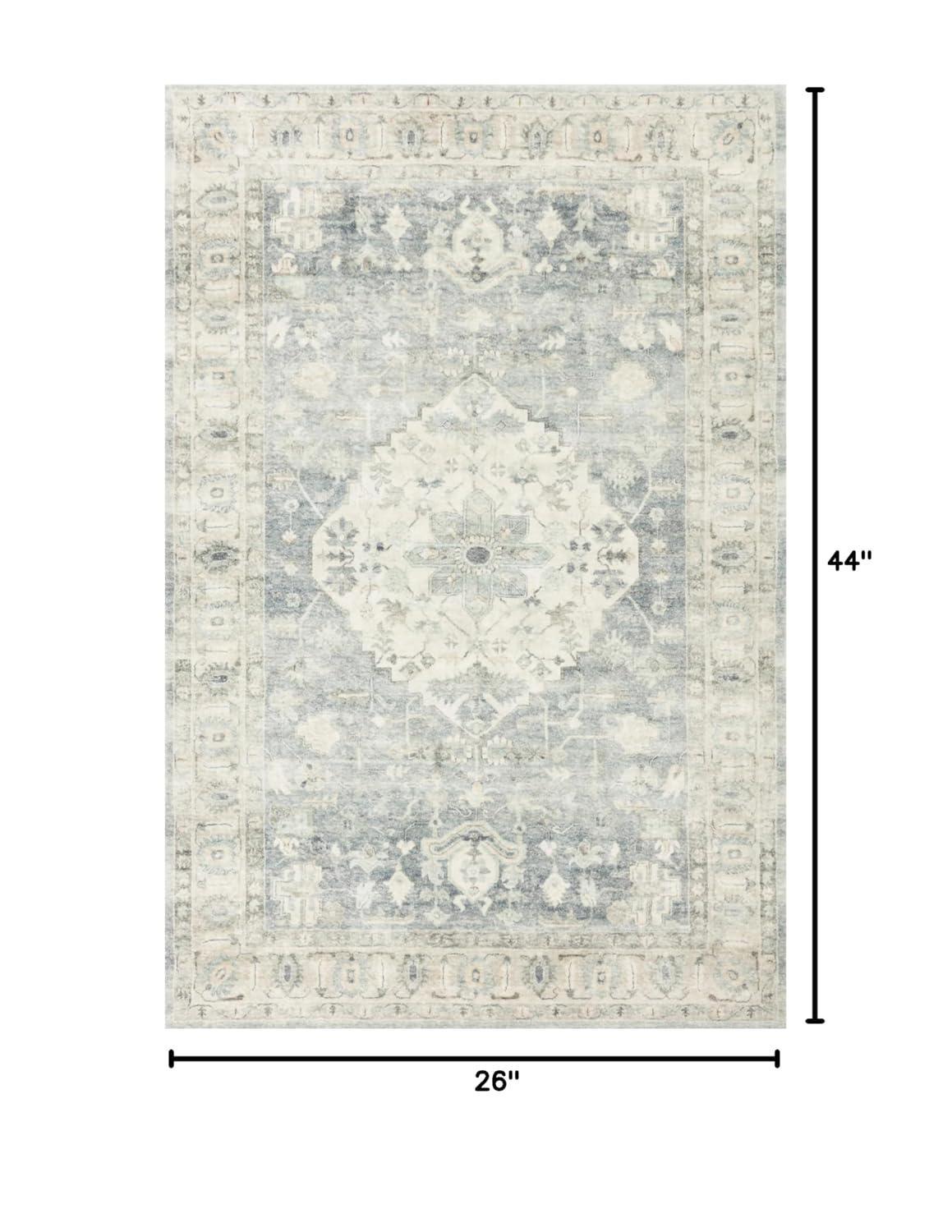 Sera Oriental Denim/Fog Area Rug