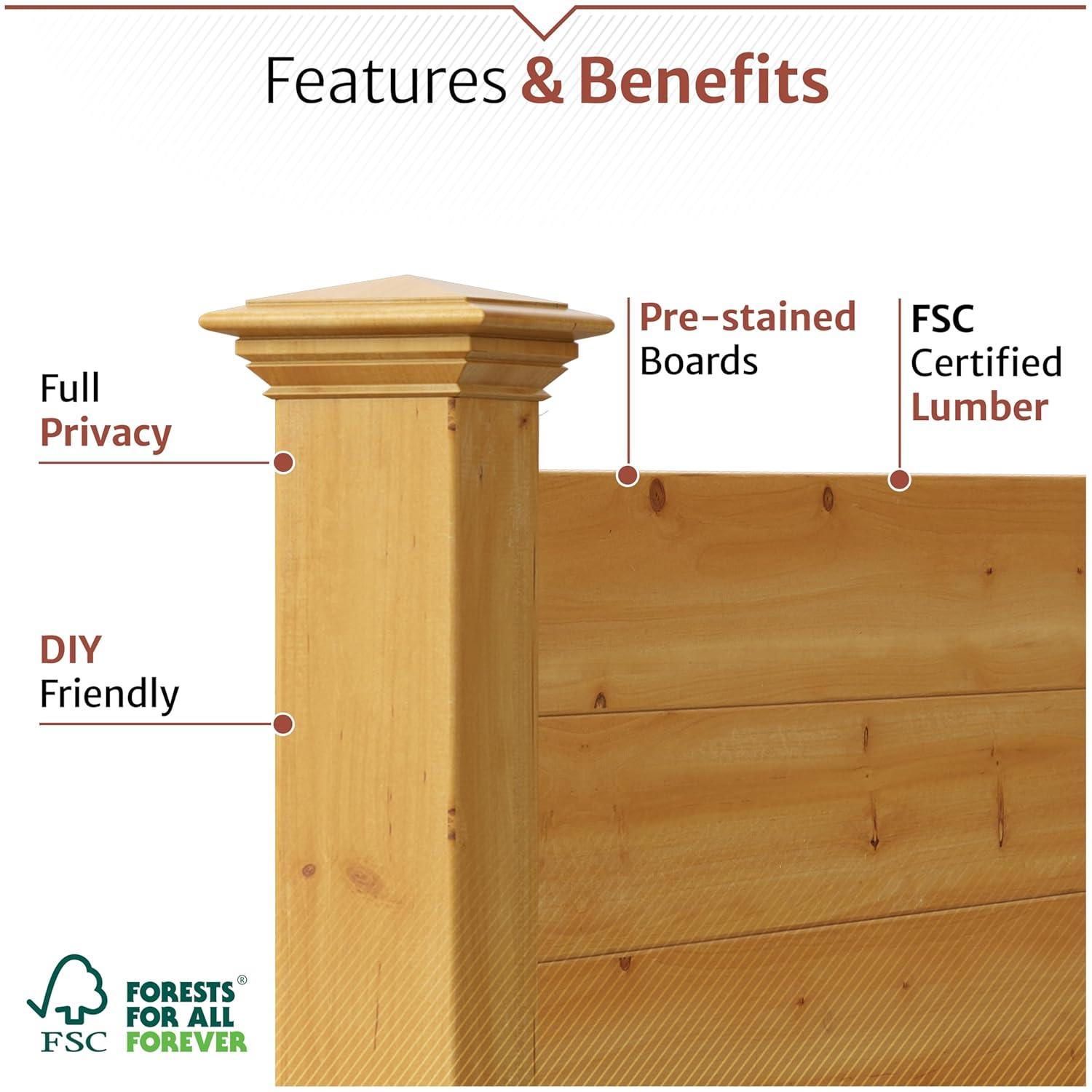 4ft H x 4ft W (2 Panels) No Dig Enclo Premium Wood Privacy Screen, Ideal Outdoor Privacy Wall, Pool Equipment Enclosure, Cedar Privacy Fence, Trash Can Enclosures, Air Conditioner Fence, EC18029