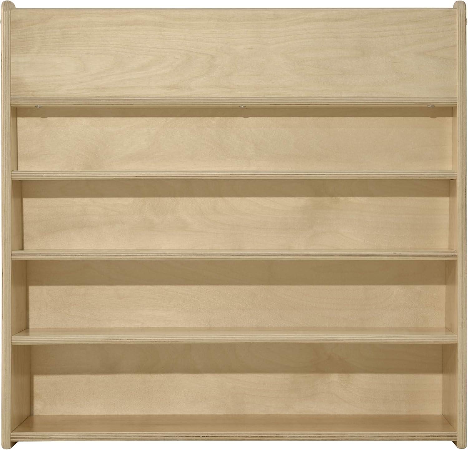 White Plywood Kids Book Display with Rear Storage