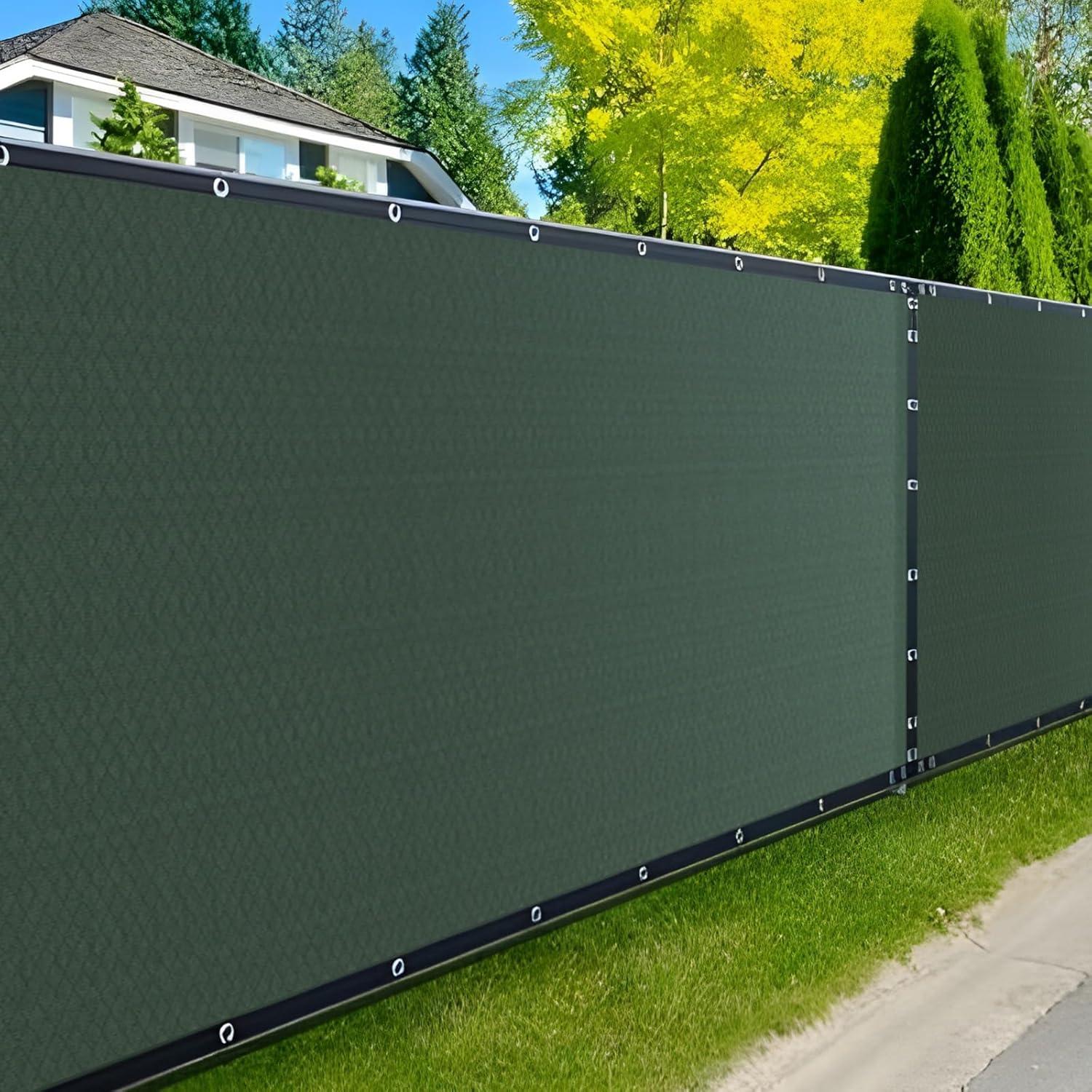 Green Heavy Duty Mesh Privacy Fence with Reinforced Edges