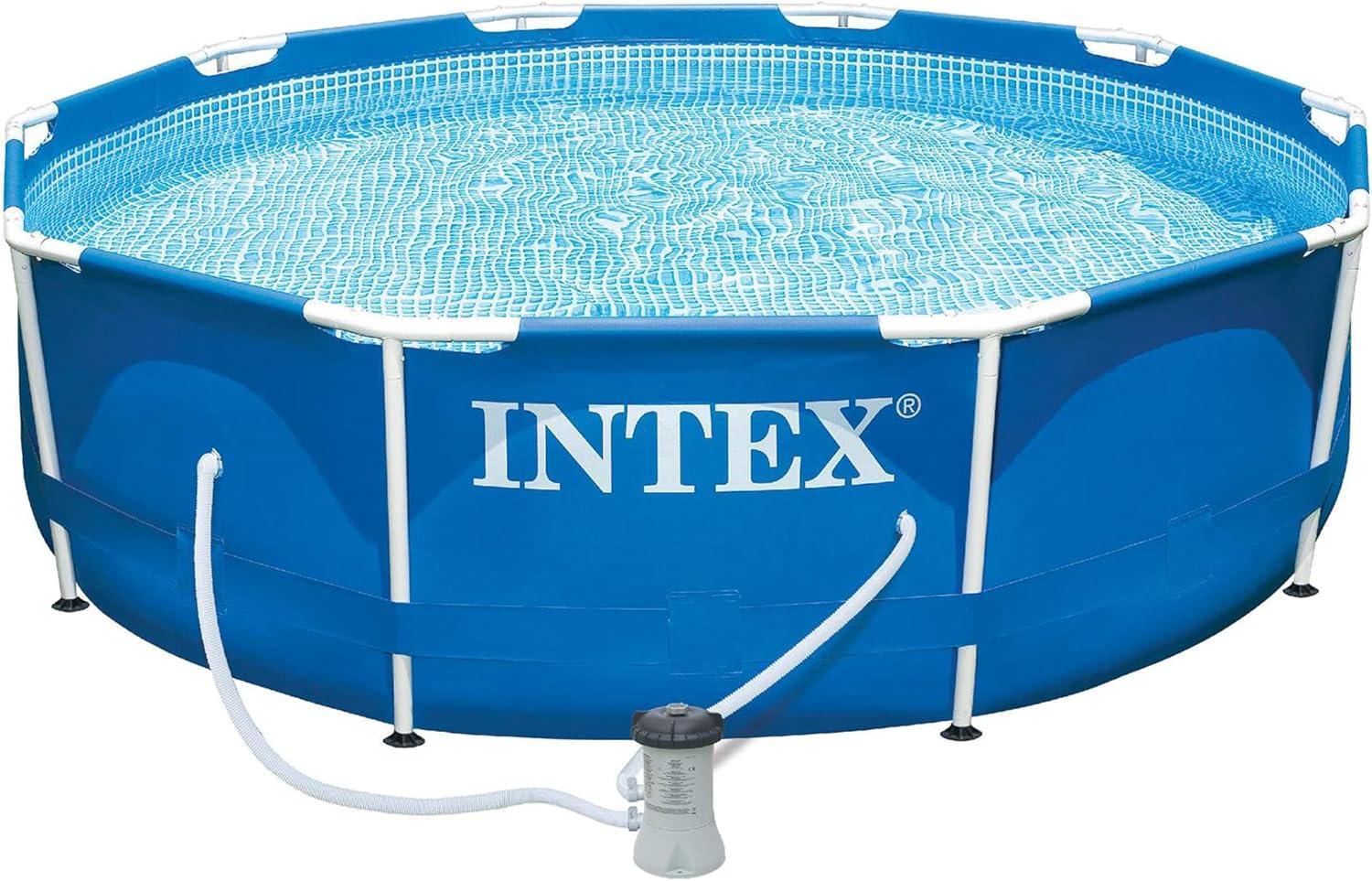Intex Intex 10ft x 30in Metal Frame Swimming Pool Set with Filter and Debris Cover