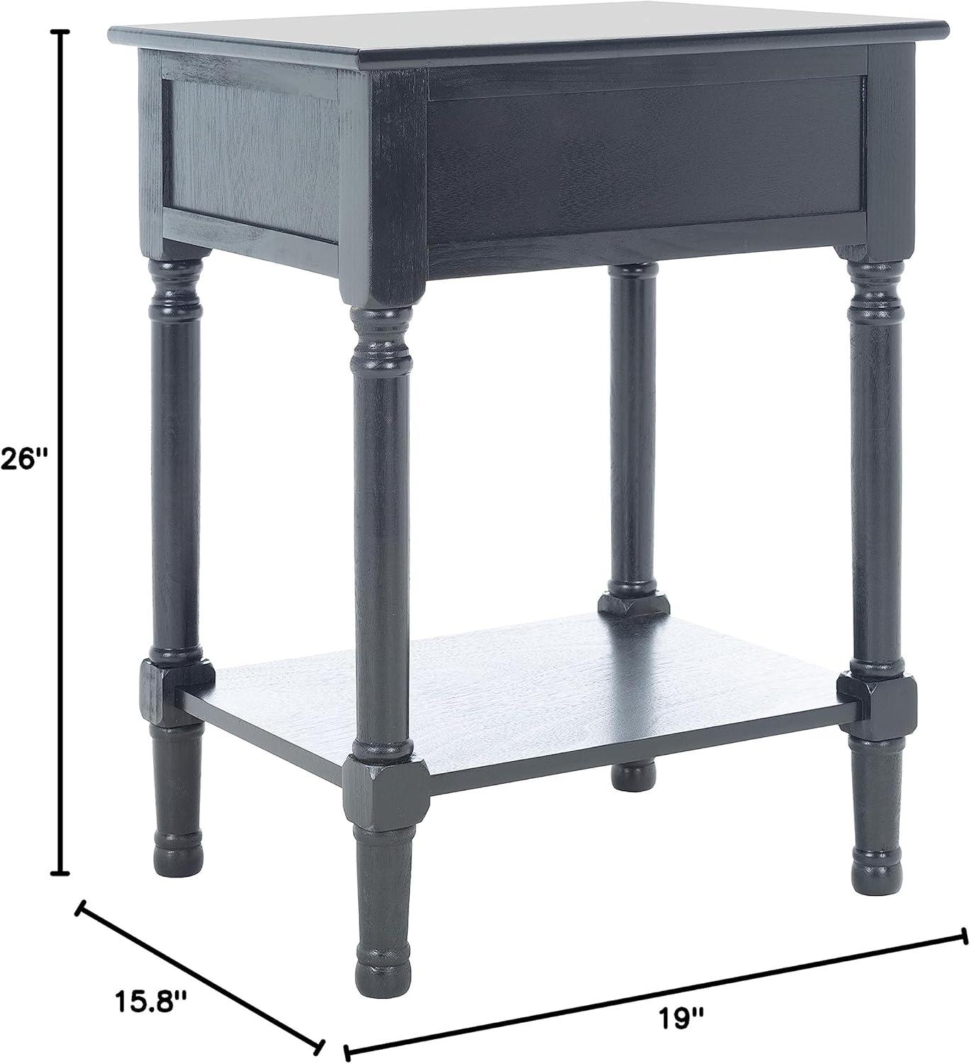 Tate 1 Drawer Accent Table - Black - Safavieh.