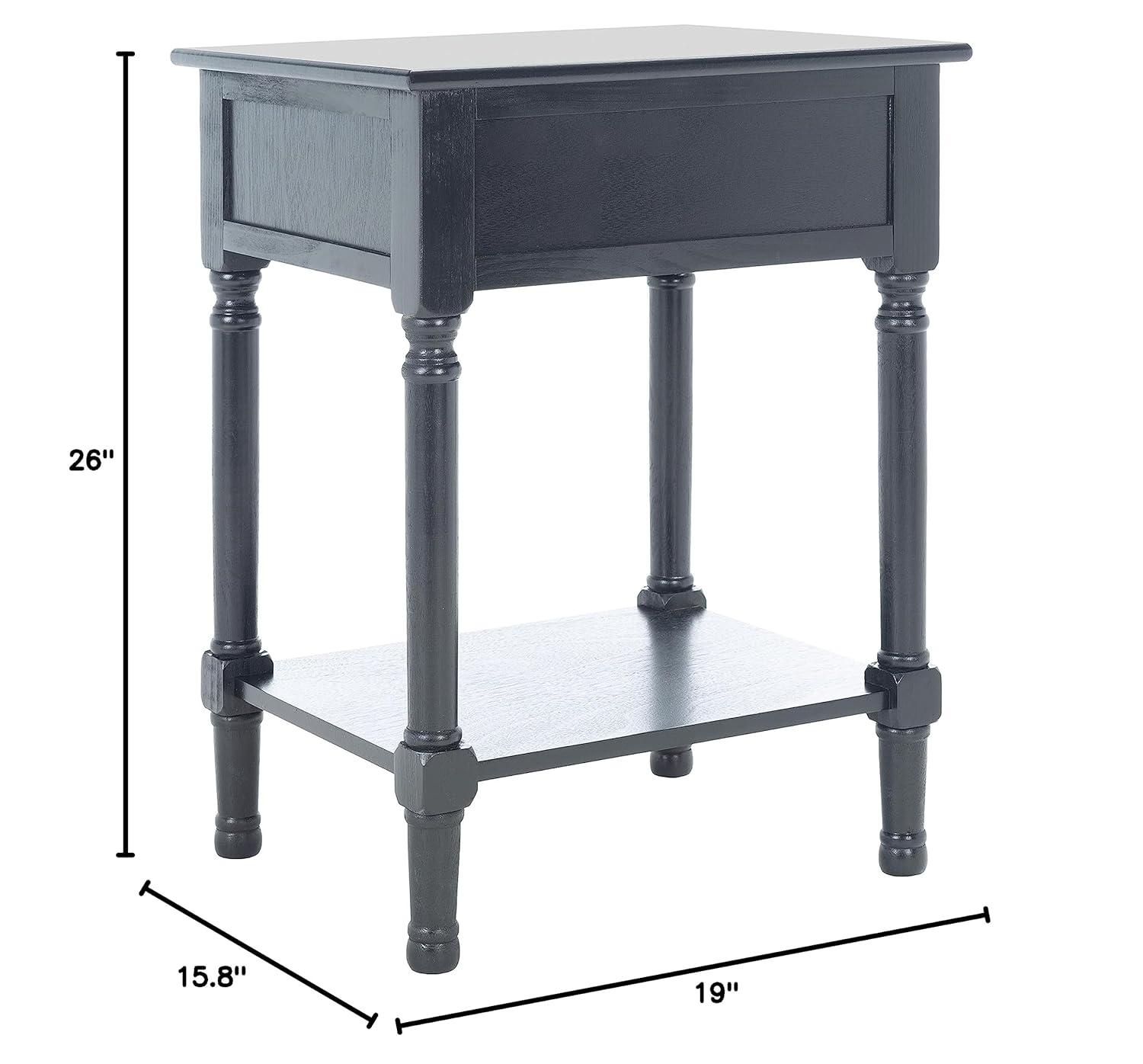 Tate 1 Drawer Accent Table - Black - Safavieh.
