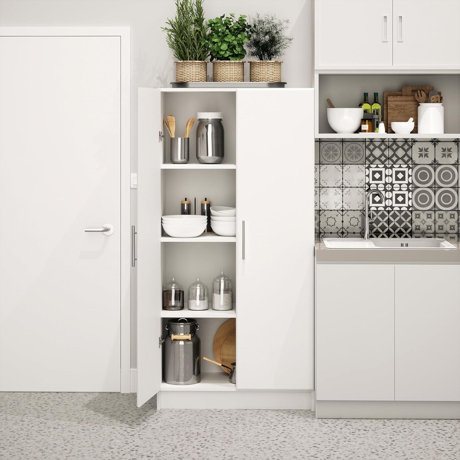 Elite 32" White Laminate Freestanding Storage Cabinet