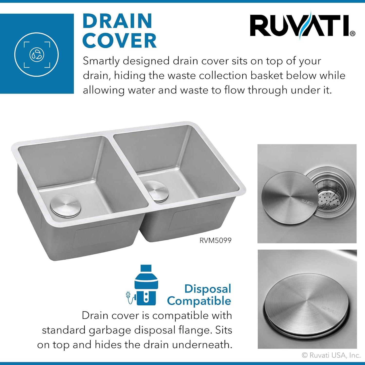 Ruvati Rvm5099 Modena 31" Undermount Double Basin 16 Gauge Stainless Steel Kitchen Sink -