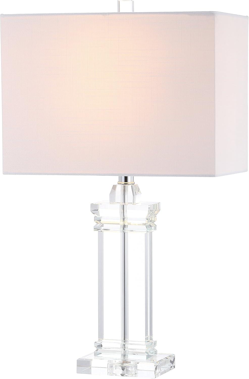 Ophelia 24.5" Crystal Table Lamp with White Cotton Shade