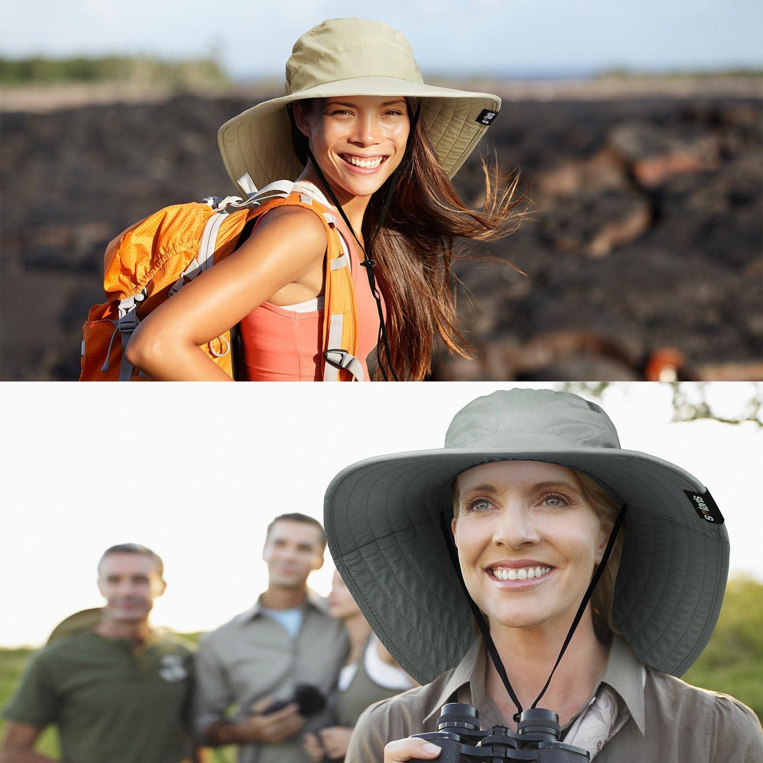 Solaris Unisex Wide Brim UV Sun Protection Hat for Adults, Suit for Outdoor Garden Hiking Safari Beach Travel, Gray